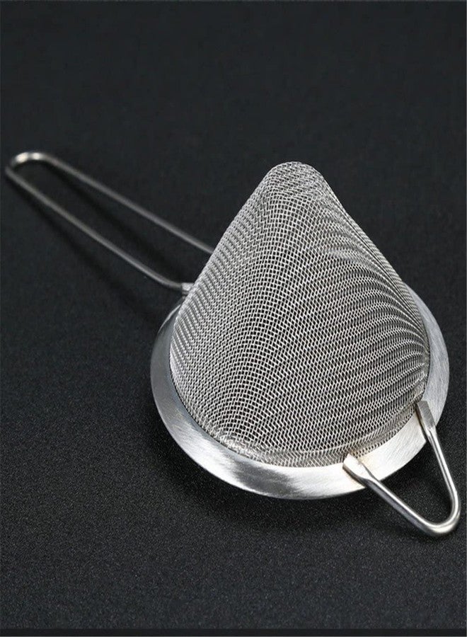 Dynore Stainless Steel Conical Shape Bar Strainer/Food Strainer/Mesh Strainer- Set of 2 (20 x 9 x 1 cm), Silver - Image 2